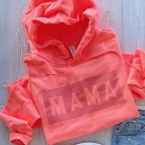 Mama sweatshirt bright orange/pink